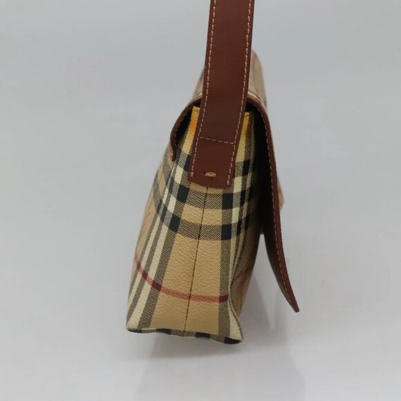 BURBERRY Nova Check Shoulder Bag PVC Leather Beige - Picture 5 of 16